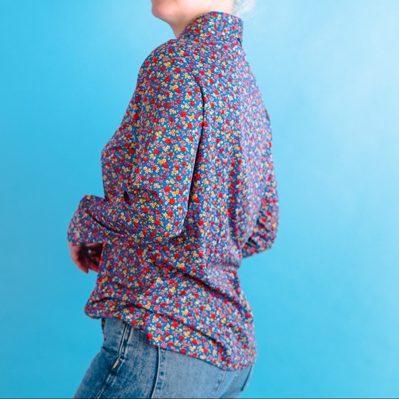 Vintage 70’s Floral Button Down Top S - Picture 5 of 9